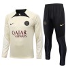 Paris Saint-Germain Quarter Zip Cream Version Ensemble Sweat d'Entraînement 2023-24 Pour Homme